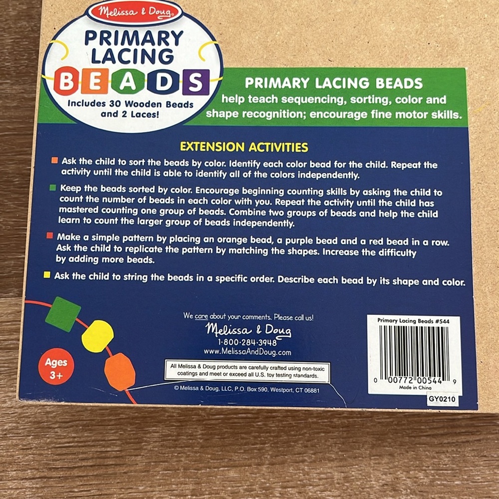 Melissa & Doug Rainbow Primary Lacing Beads Educational Toy - Picture 4 of 4